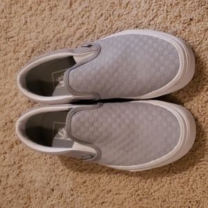 Gray suede checkered vans